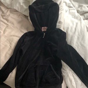 Juicy couture black velour zip up